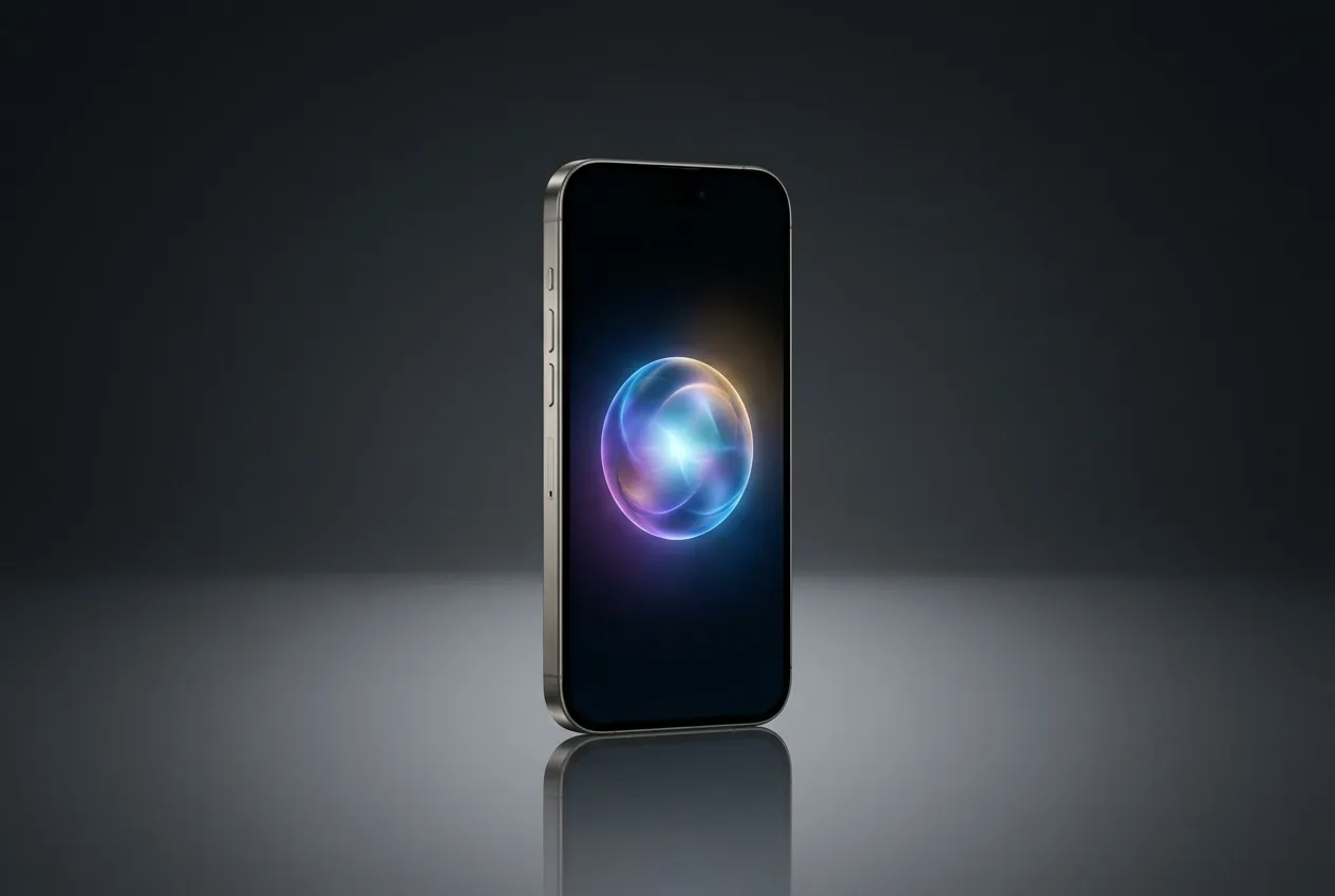 Smartphone exibindo interface de assistente de IA